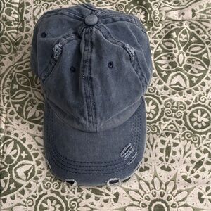 Distressed Blue Denim Cap